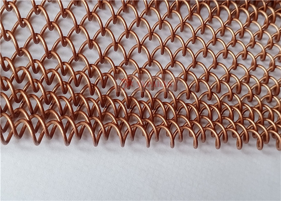 Aluminium- Kettenglied-Metall-Mesh Curtain Copper Color For-Hotel-Dekoration