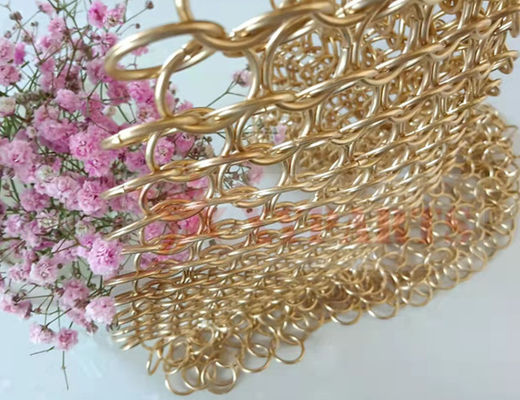 Edelstahl-Rose Gold Metal Ring Mesh-Vorhang für Raum-Teiler