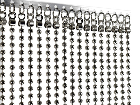 Silber überzog 4mm Metallkettenvorhang-Edelstahl-Ball-Perle