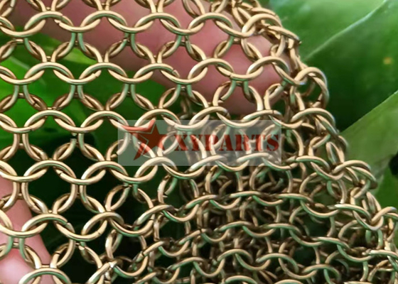 1,0 x 8 mm Ring-Kettenhemd-Vorhang aus Messing, Material Metall in der Klangbühne
