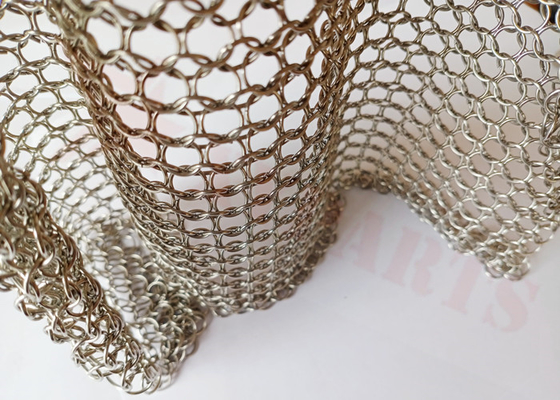 10mm Edelstahl-Draht-Ring Mesh Curtain With Tracks For-Raum-Fach