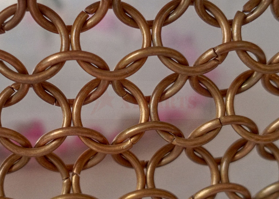 Bedeckung des kupferne Farbedelstahl-10mm Ring Mesh Curtain As Outer Facade