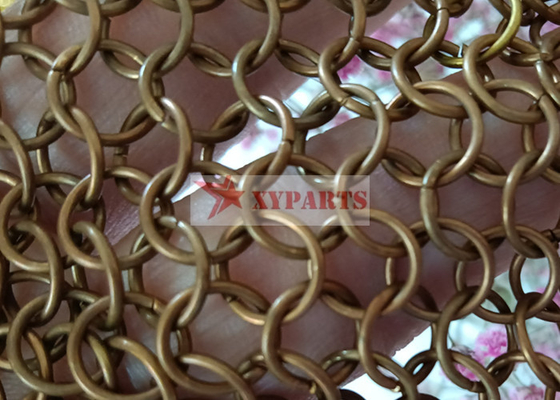 Messing-/kupferner hand- gesponnener Ring Mesh Drapes For Wall Decoration und Vorhang