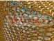Feuerfester Metall-Mesh Curtain Restaurant Partition Ring-Vorhang mit Goldfarbe