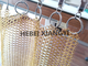 Glänzendes Gold färben 304 Edelstahl Ring Mesh Chainmail Room Divider Curtain 1mm x 8mm